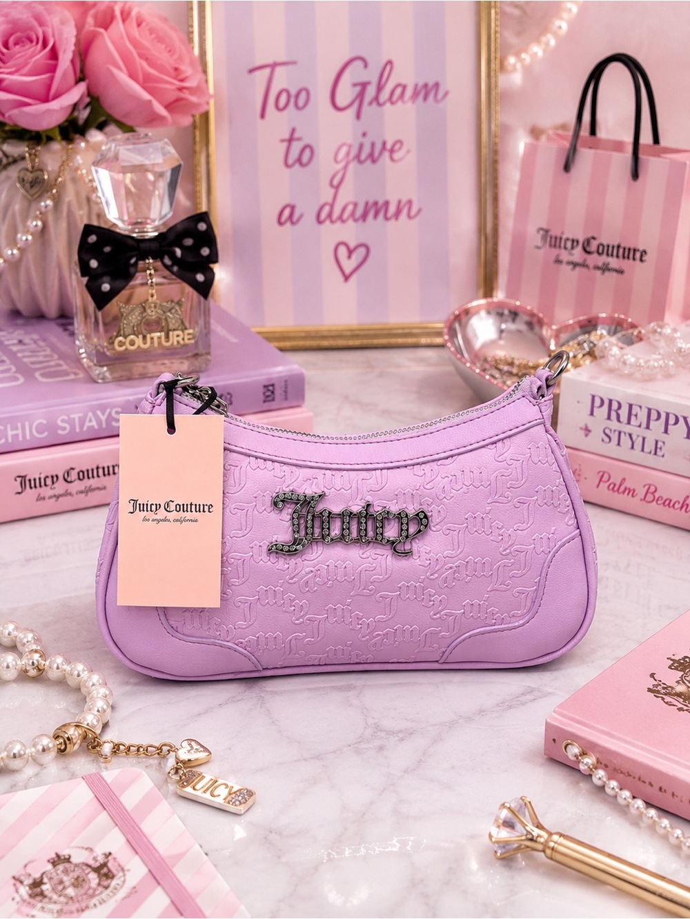 Juicy couture heartless shoulder bag purse